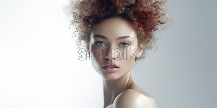 Portrait of a woman from Oceania on a white background - Starpik Stock