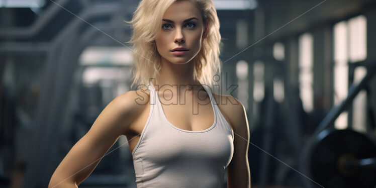 Portrait of a woman in the gym - Starpik Stock