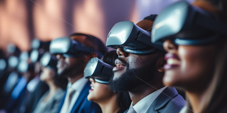 Premium Stock Illustration – Group of people at a conference in VR glasses business themes, virtual reality - Starpik