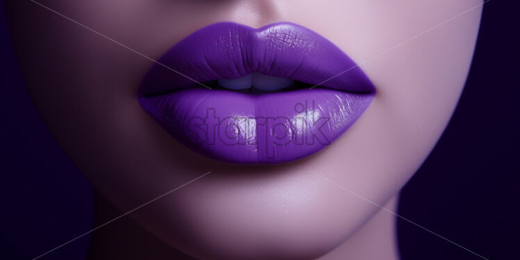 Purple lips on a model - Starpik Stock