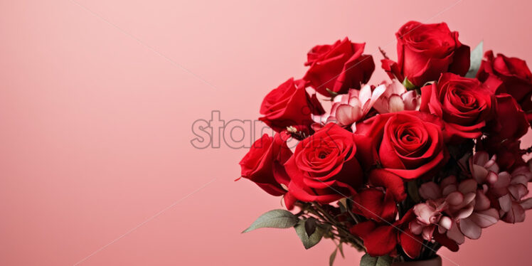 Red flowers on a pink background - Starpik Stock