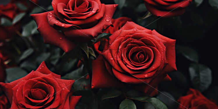 Red roses growing in a garden - Starpik Stock