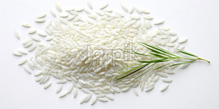 Rice on a white surface - Starpik Stock