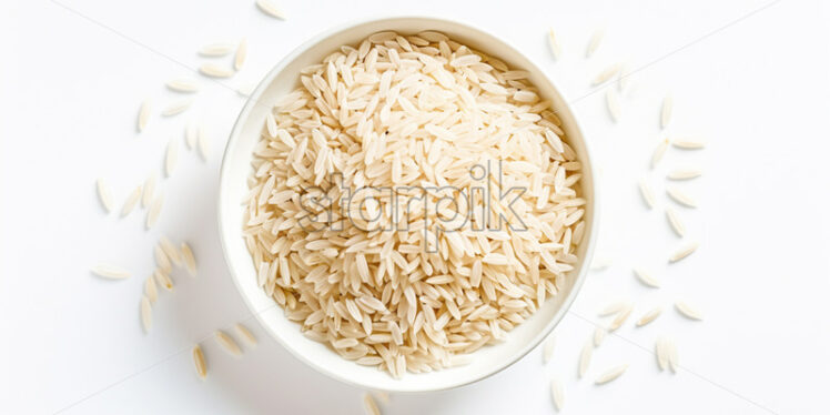 Rice on a white surface - Starpik Stock