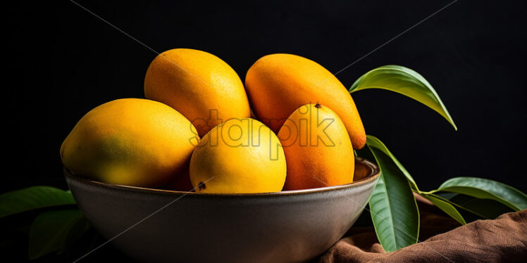 Ripe mango fruits in a plate - Starpik Stock