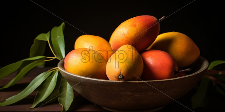 Ripe mango fruits in a plate - Starpik Stock