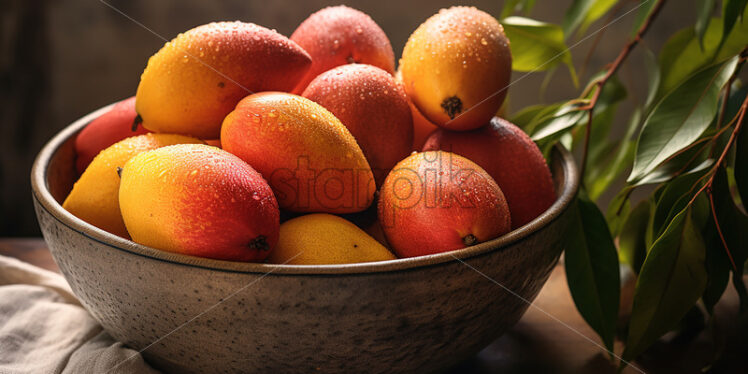 Ripe mango fruits in a plate - Starpik Stock