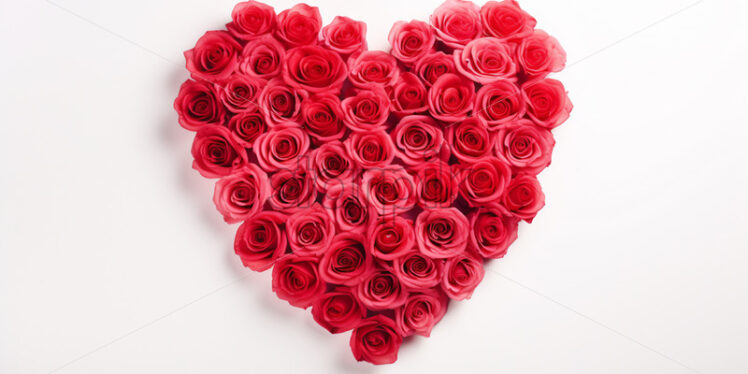 Roses in the shape of a heart on a white background - Starpik Stock