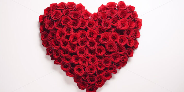 Roses in the shape of a heart on a white background - Starpik Stock