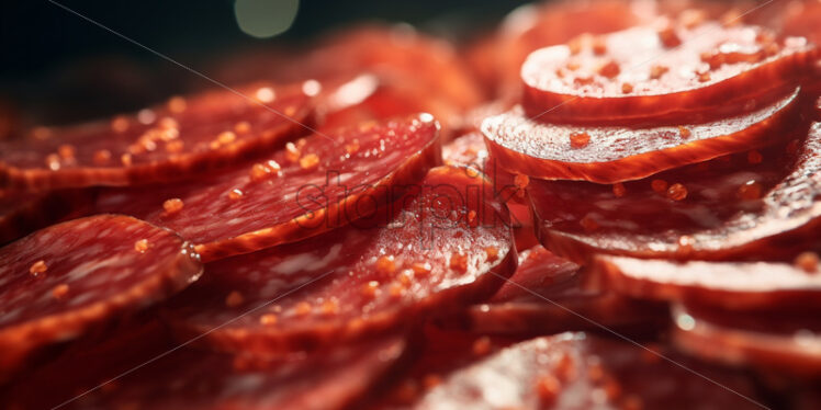 Sausage slices as background - Starpik Stock