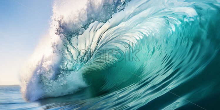 Sea wave close up turquoise water - Starpik Stock