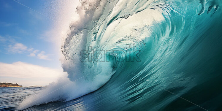 Sea wave close up turquoise water - Starpik Stock