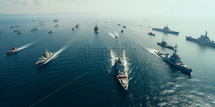 Several ships are conducting naval exercises - Starpik Stock