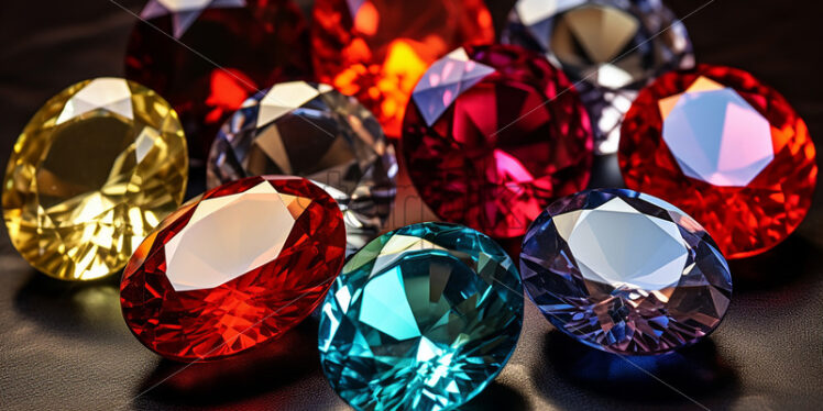 Several types of precious stones on black background - Starpik Stock