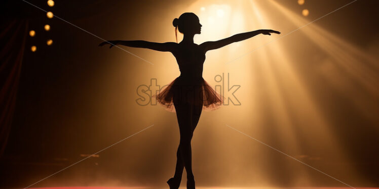 Silhouette of a dancing ballerina - Starpik Stock