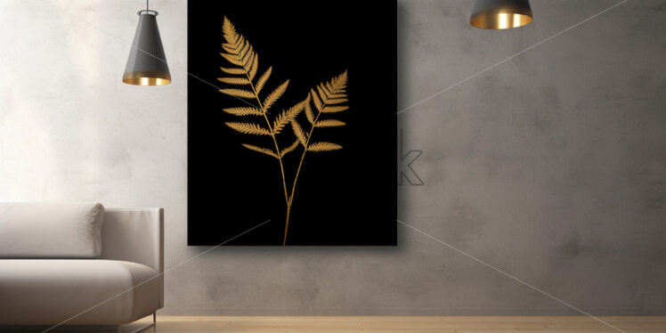 Silhouettes of some plants on the black canvas - Starpik Stock