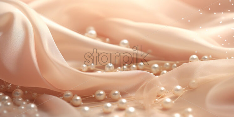 Silk and pearls delicate background - Starpik Stock