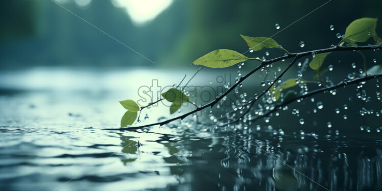 Splashes of water on the surface of a lake - Starpik Stock