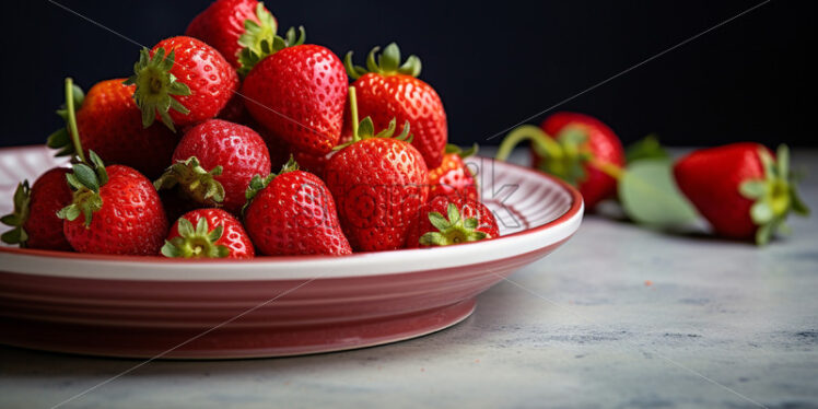 Strawberries on a ceramic plate - Starpik Stock