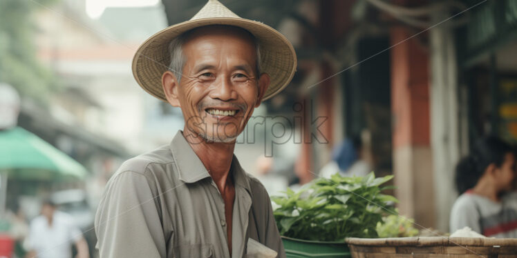 Street Vendor in Hanoi Vietnam - Starpik Stock