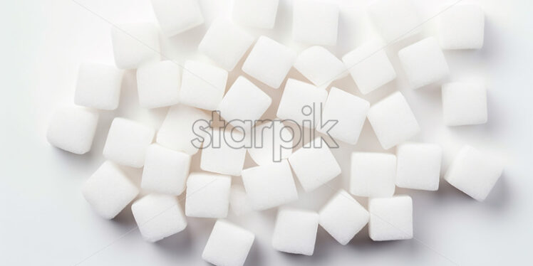 Sugar cubes on a white background - Starpik Stock