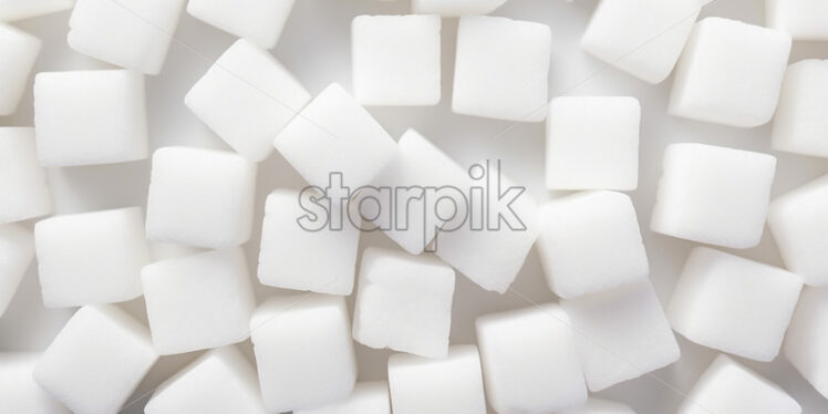 Sugar cubes on a white background - Starpik Stock