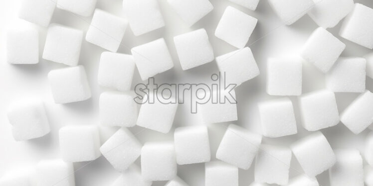 Sugar cubes on a white background - Starpik Stock