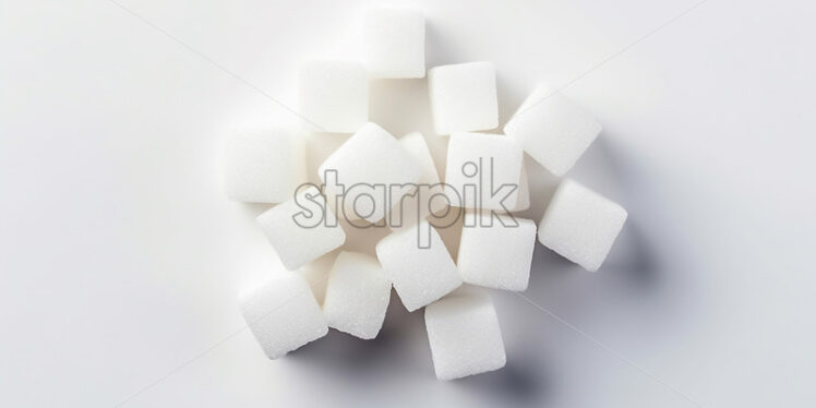 Sugar cubes on a white background - Starpik Stock