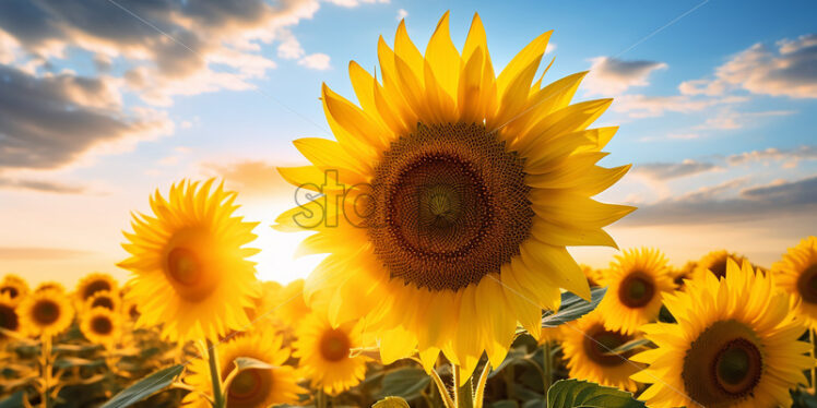 Sunflower flowers on a field - Starpik Stock