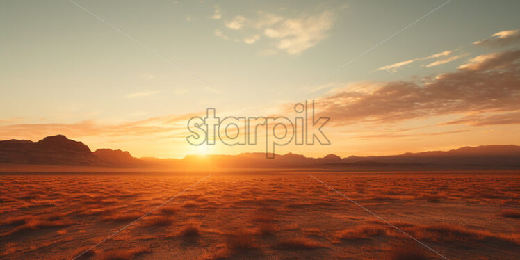 Sunrise in the prairie - Starpik Stock