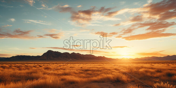 Sunrise in the prairie - Starpik Stock