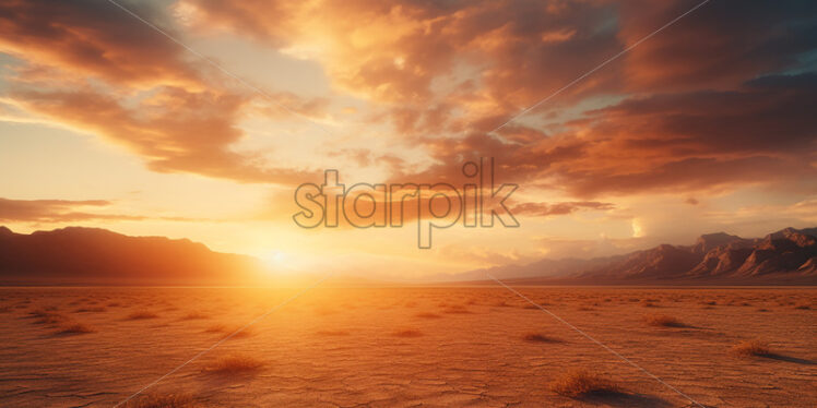 Sunrise in the prairie - Starpik Stock