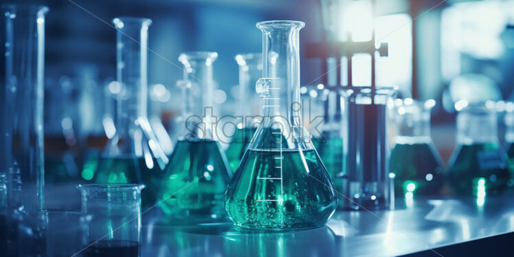 Test tubes with substances in a laboratory - Starpik Stock