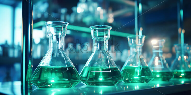 Test tubes with substances in a laboratory - Starpik Stock