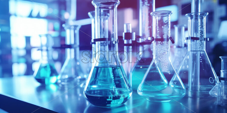 Test tubes with substances in a laboratory - Starpik Stock