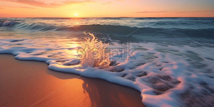 The beautiful waves that wash the sand of a beach - Starpik Stock