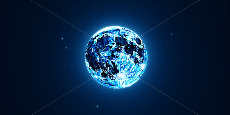 The full moon shining in a starry sky - Starpik Stock