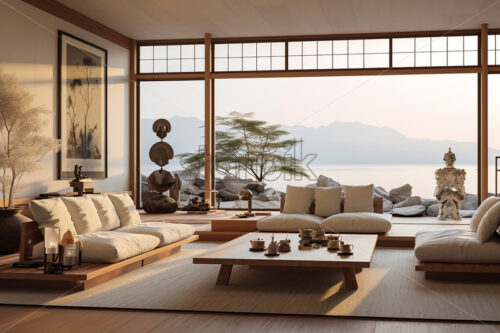 The interior of a living room in Japanese style - Starpik Stock