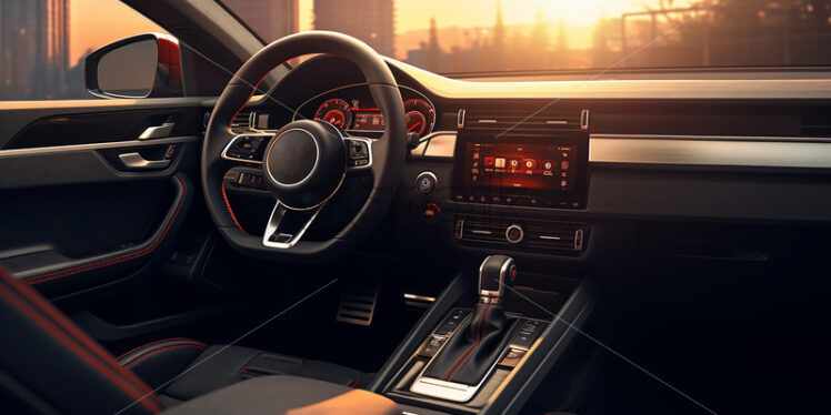 The interior of a modern luxury car - Starpik Stock