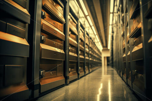 The interior of a money storage room in the bank - Starpik Stock