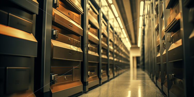 The interior of a money storage room in the bank - Starpik Stock