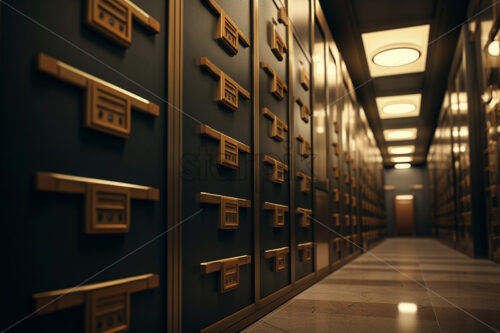 The interior of a money storage room in the bank - Starpik Stock