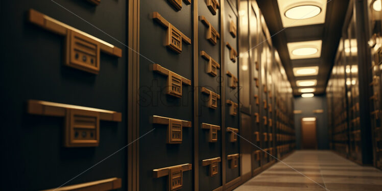 The interior of a money storage room in the bank - Starpik Stock