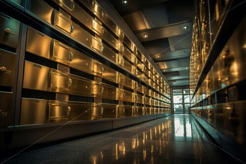 The interior of a money storage room in the bank - Starpik Stock