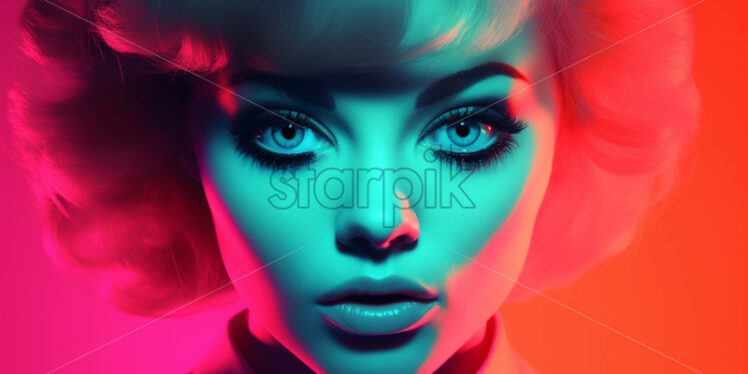 The portret of a women in retro pop art style - Starpik Stock