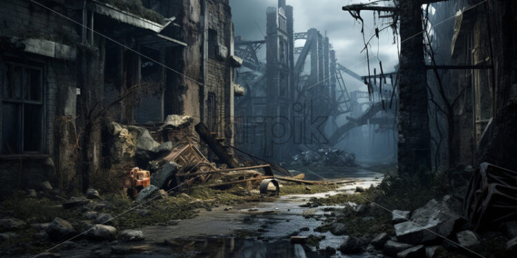 The ruins of a city after a war - Starpik Stock