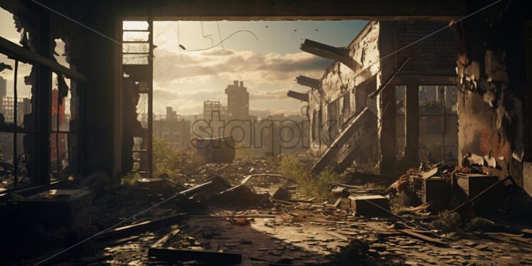 The ruins of a city after a war - Starpik Stock