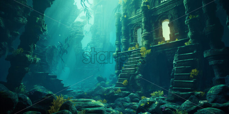 The ruins of an underwater city - Starpik Stock