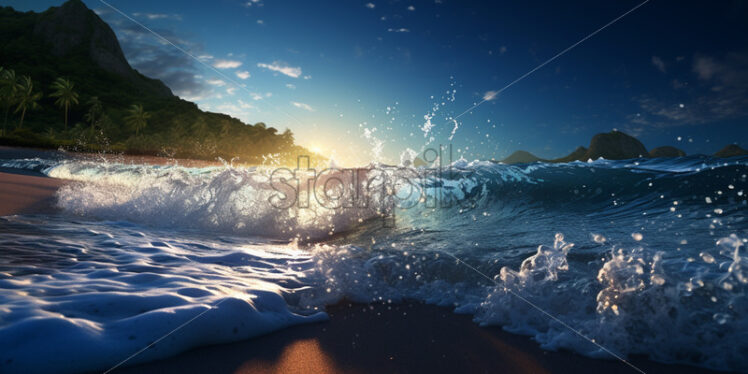 The waves that bathe a beach - Starpik Stock