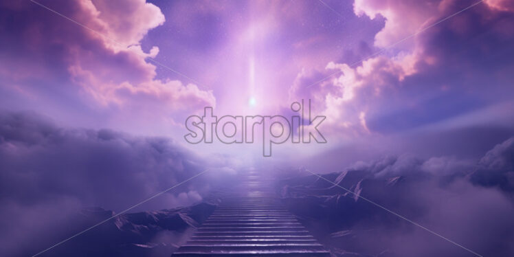 The way to heaven, in purple color - Starpik Stock